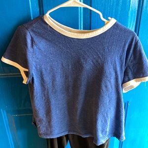 H&M blue short sleeve top large. Black legging XXL